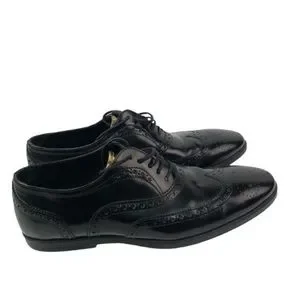 Zara | Shoes | Zara Man Black Gold Leather Oxford Luxury 